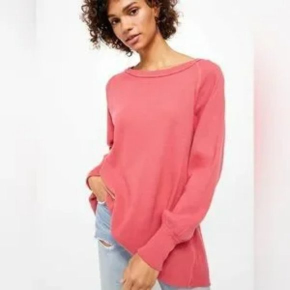 We The Free Tops - FREE PEOPLE  Amelia Thermal Long Sleeve Tee Various Sizes